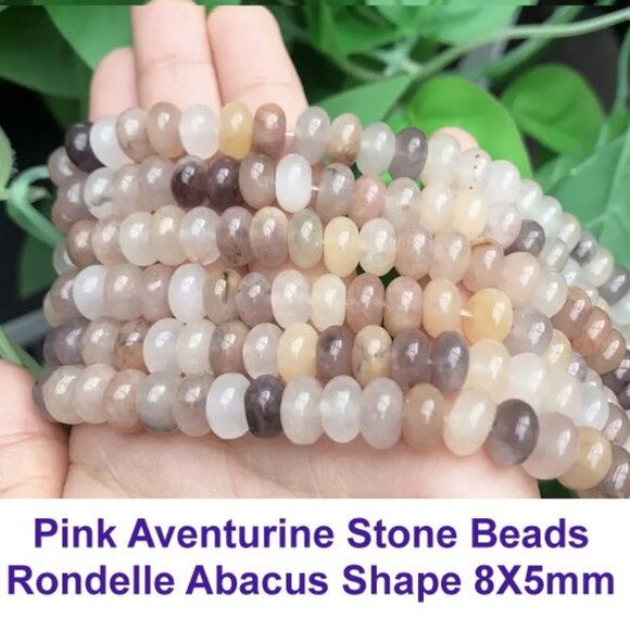 Pink Aventurine Stone Beads Rondelle Abacus Shape 8X5mm  Approx. 75 Beads - Picture 1 of 3